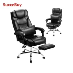 SucceBuy Executive Office Chair 300/400lb Capacity Chair Height Adjustable Ergonomic PU Leather Reclining Home Office Chair