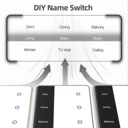 Zemismart Zigbee DIY Name Screen Display Switch with SAA Certification Smart Wall Light Switch Work with Tuya Smart Life App