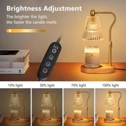 Candle Warmer Lamp - Candle Warmer Lamp with Timer and Dimmer Adjustable Height, Electric Wax Melt Warmer with 2 Bulbs