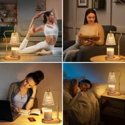 Candle Warmer Lamp - Candle Warmer Lamp with Timer and Dimmer Adjustable Height, Electric Wax Melt Warmer with 2 Bulbs