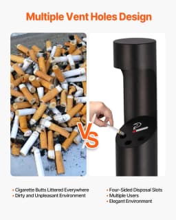 SucceBuy Cigarette Butt Receptacle Weatherproof Outdoor Cigarette Butt Disposal Container for Garden Office Restaurant Bar Hotel
