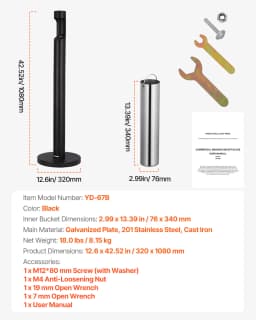 SucceBuy Cigarette Butt Receptacle Weatherproof Outdoor Cigarette Butt Disposal Container for Garden Office Restaurant Bar Hotel