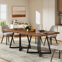Tribesigns 31.5 Inches Small Dining Table for 4, Square Dinner Table for Small Space, Dining Room Tables, Rustic Brown