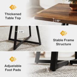 Tribesigns 31.5 Inches Small Dining Table for 4, Square Dinner Table for Small Space, Dining Room Tables, Rustic Brown