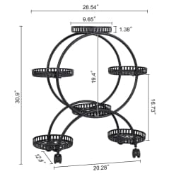 Heavy Duty Metal Plant Stand with Lockable Wheels Garden Cart Flower Pots Holder for Indoor Outdoor Use
