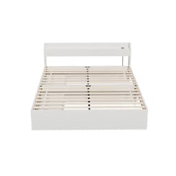 Queen Size Bed Frame with Charging Ports and 2 Storage Drawers Platform Mattress Base