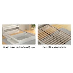 Queen Size Bed Frame with Charging Ports and 2 Storage Drawers Platform Mattress Base
