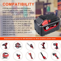 1/2/4Pcs 9.0Ah Battery Replace for Milwaukee 18V M18 48-11-1815 48-11-1850 2604-22 48-11-1840 Power Tools Battery Pin