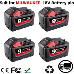 1/2/4Pcs 9.0Ah Battery Replace for Milwaukee 18V M18 48-11-1815 48-11-1850 2604-22 48-11-1840 Power Tools Battery Pin