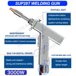 Raycus 2000W Laser Welder Handheld 4-in-1 Fiber Laser Welder Multi-Functional Metal Welding Cutting Cleaning & Soldering Machine HW980/SUP28T