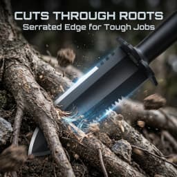 【SUNPOW】Durable Garden Trowel with Carry Bag - Small Trowel with Double Serrated Edge, Digging Blade for Gardening & Camping, with Measurement Scale