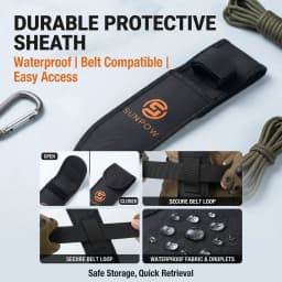 【SUNPOW】Durable Garden Trowel with Carry Bag - Small Trowel with Double Serrated Edge, Digging Blade for Gardening & Camping, with Measurement Scale