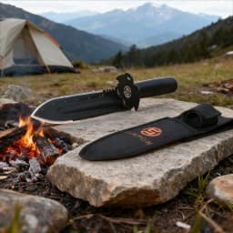 【SUNPOW】Durable Garden Trowel with Carry Bag - Small Trowel with Double Serrated Edge, Digging Blade for Gardening & Camping, with Measurement Scale
