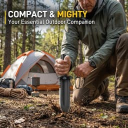 【SUNPOW】Durable Garden Trowel with Carry Bag - Small Trowel with Double Serrated Edge, Digging Blade for Gardening & Camping, with Measurement Scale