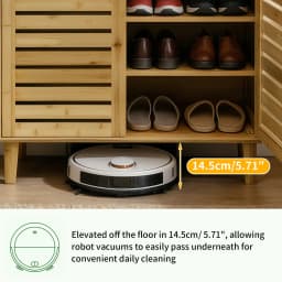 5 Tier Natural Wood Shoe Storage Cabinet Organizer Ventilated Slatted Doors 2 Or 3 Doors Shoes Rack for Entryway Hallway Closet