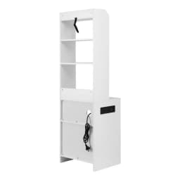Bedside Table Nightstand with Charging Station Storage Drawer Modern Small Space End Table for Bedroom Living Room Home Use