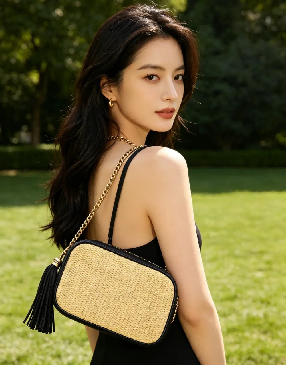 New Women's Bag Embroidered Small Square Bag Summer Trendy Fashion Versatile Single Shoulder Crossbody Bag Wallet
