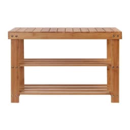 Bamboo Shoe Rack Bench 10 Pair Entryway Storage Organizer for Hallway and Bedroom