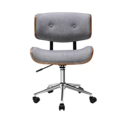 Wooden Office Chair with Grey Fabric Seat Modern Ergonomic Dining Desk Chair for Home Office Meeting Room Comfort Durable Design
