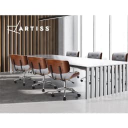 Wooden Office Chair with Grey Fabric Seat Modern Ergonomic Dining Desk Chair for Home Office Meeting Room Comfort Durable Design