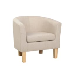 Armchair Tub Chair Beige Modern Accent Single Sofa Bedroom Living Room Upholstered Comfortable Leisure Seat Compact Home Furniture