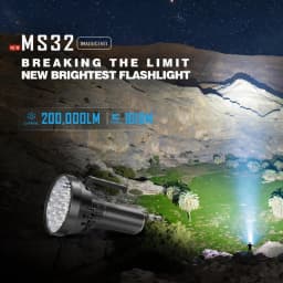 IMALENT MS32 Brightest Flashlight 200,000 Lumens, Rechargeable Flashlights Tactical Flash Light Cooling Fans for Outdoor Camping