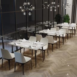 LUVODI 1.2m Modern Dining Table for 4-6 People with Metal Legs Ideal for Kitchen Living Room Restaurant Cafe Shop Furniture