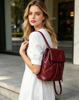 Y2K vintage women Backpack Leather School Bags For Teenagers Girls Luxury Backpacks Small Drawstring Back Pack bagpac