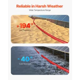 SucceBuy 100FT Solar Panel Extension Cable 10AWG 6mm² IP67 Waterproof Solar Extension Cable for Home Ship and RV Solar Panels