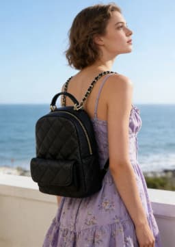 High-end niche quilted backpack for women, new style, fashionable and versatile, chain backpack, exquisite mini cute crossbag