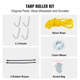 SucceBuy Hand Crank Tarp Roller Kit Manual Cab Level Tarp Roller with7"Sponge-Wrapped Handle for Trucks Trailers (No Tarp)