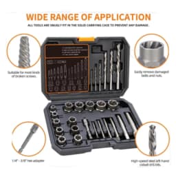 26PCS Easy Out Stripped Screw Remover Socket Set Tool