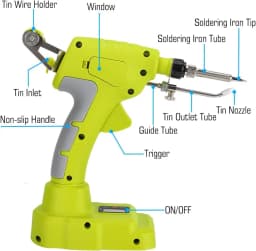Soldering Iron for Ryobi 18V Battery Cordless Soldering Iron Kit 75W Soldering Gun