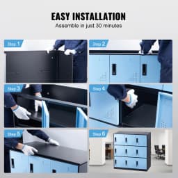 SucceBuy Metal Locker for Employees 9 Doors Storage Cabinet with Card Slot & Lock 66lbs Loading Capacity for Office School Home