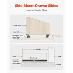 SucceBuy Undermount Drawer Slides 32 inch Full Under Stair Cabinet Rails 260LB Load Capacity rack Runners to DIY Replacement