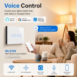 Melery Wall Switch Wifi Smart Life Tuya Light Switches Interruptor Glass Touch Sensor Panel Wireless Voice Remote Control by Alexa Assistant Google Home