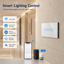 Melery Wall Switch Wifi Smart Life Tuya Light Switches Interruptor Glass Touch Sensor Panel Wireless Voice Remote Control by Alexa Assistant Google Home