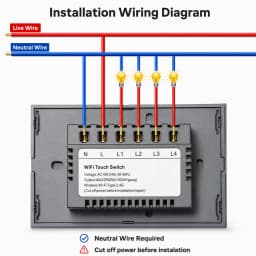 Melery Wall Switch Wifi Smart Life Tuya Light Switches Interruptor Glass Touch Sensor Panel Wireless Voice Remote Control by Alexa Assistant Google Home