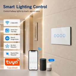 Melery Wall Switch Wifi Smart Life Tuya Light Switches Interruptor Glass Touch Sensor Panel Wireless Voice Remote Control by Alexa Assistant Google Home