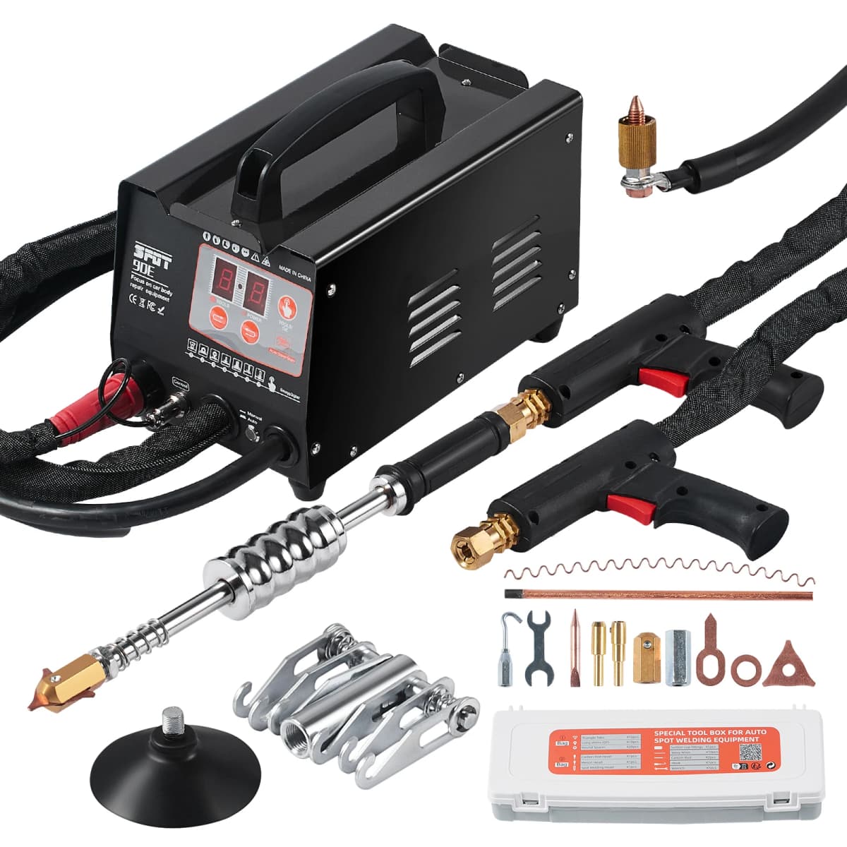 SucceBuy Spot Welder Dent Puller 3 KW Stud Welder Dent Repair Kit w/ 2Welding Guns Auto Body Spot Welding Repair Machine for Car