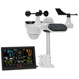 SucceBuy 7 in 1 Wireless Weather Station 7.5in Large Color Display Digital Home Weather Station for Forecast Data, Alarm, Alerts