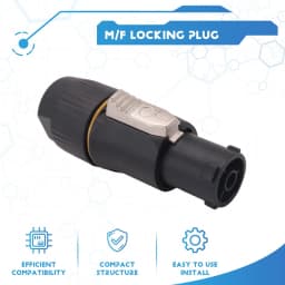 Plug Locking Connector 10Pcs PA66 Material 3Pins IP65 Grade Waterproof 10 Female Plugs