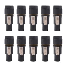 Plug Locking Connector 10Pcs PA66 Material 3Pins IP65 Grade Waterproof 10 Female Plugs