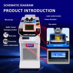 200W Laser Spot Welder Jewelry Laser Welding Machine for Metal Gold Silver Jewelry with CCD Red Light Position