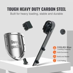SucceBuy 8 FT Sliding Barn Door Hardware Kit 330LBS Heavy Duty Barn Door Track Kit for Double Doors with Silent Pulley