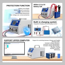 Heltec 50A Power Battery Capacity Tester Charge Discharge Load Detection Aging Test Voltmeter for Li ion LiFePo4 EU US Standards