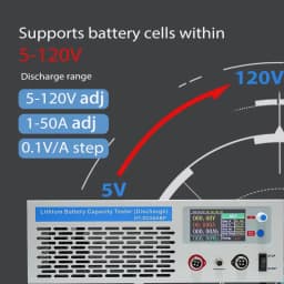 Heltec 50A Power Battery Capacity Tester Charge Discharge Load Detection Aging Test Voltmeter for Li ion LiFePo4 EU US Standards