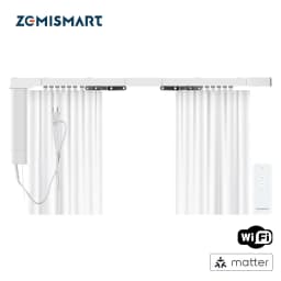 Zemismart Matter Over WiFi Electric Curtain Smart Motorized Track Kit Support HomeKit SmartThings Alexa Google Home APP Control