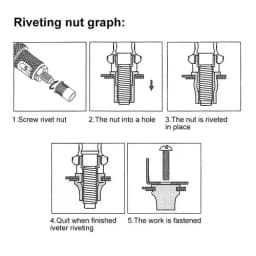PORIYA Heavy Duty 630pcs Nutsert Tool Kit Rivnut Riveter Rivet Nut Gun M3-12 Mandrels