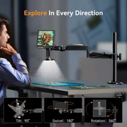 Elikliv EM4K 4K Digital Microscope for Electronics 10.1" 2000X HDMI Soldering Microscope with Boom Arm Holder Pcb Soldering